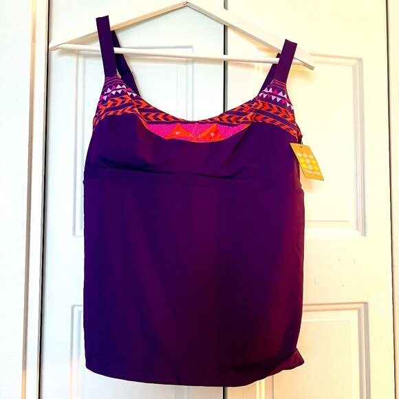 (new w/ tags) Womens Title Nine Tankini with adjustable straps, purple, L - Picture 1 of 3